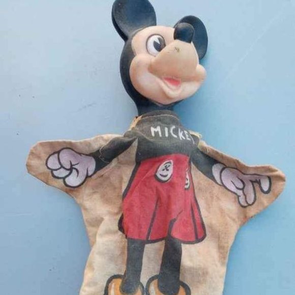VINTAGE MICKEY MOUSE 1960S HAND PUPPET BY GUND FOR DISNEY PLASTIC AND CLOTH - Picture 1 of 6